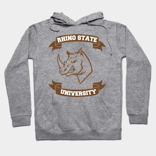 Rhino State University Campus and College Hoodie by phughes1980